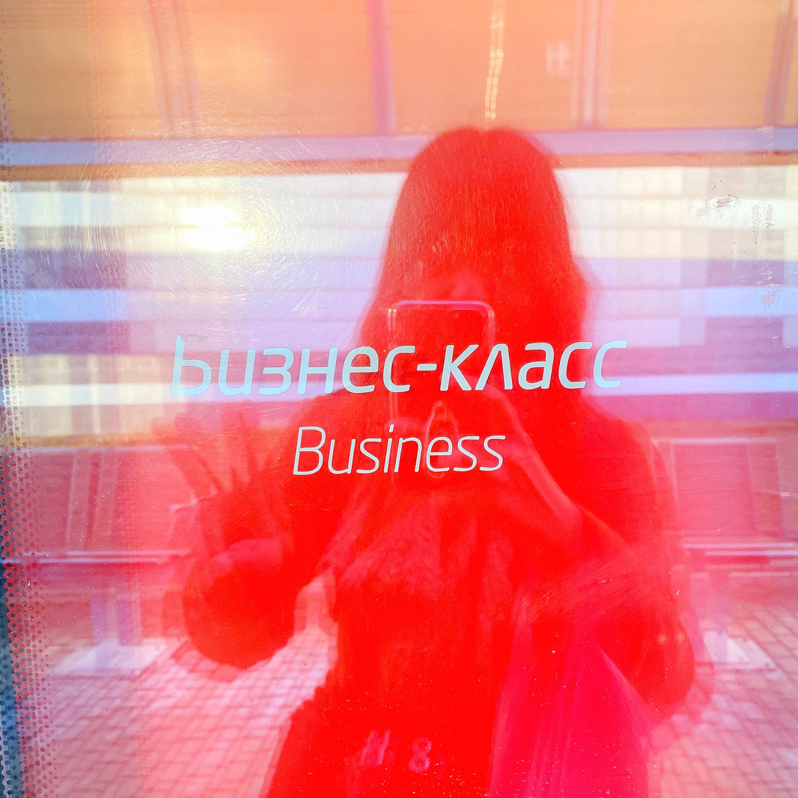 ウラジオストク空港に向かう電車のビジネスクラスの入り口